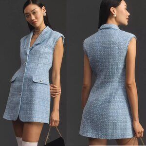 Anthropologie Maeve Sleeveless Tweed Blazer Mini Dress size 16 new with tag nwt